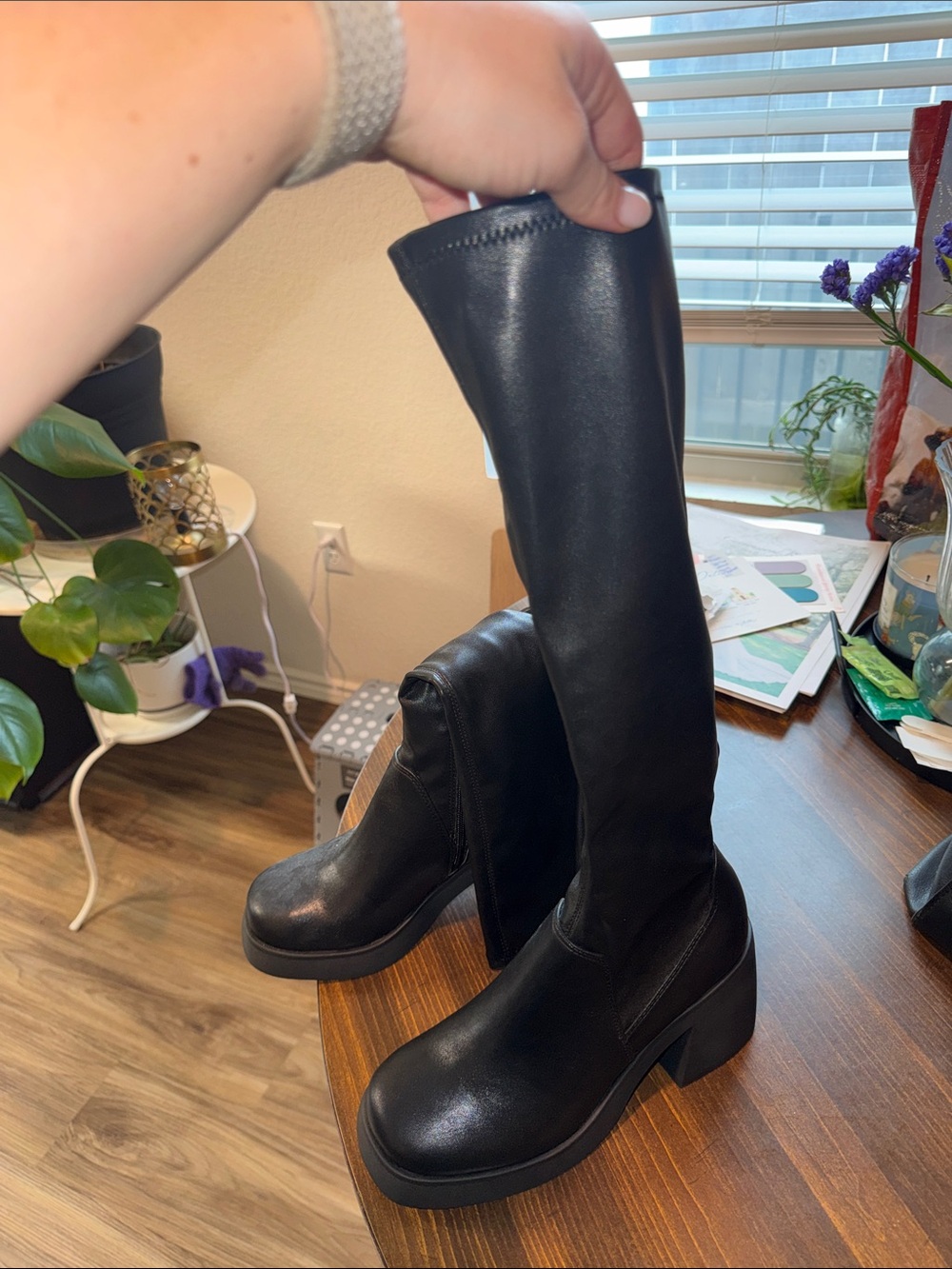 Steve Madden Black Berkleigh Knee-High Boot